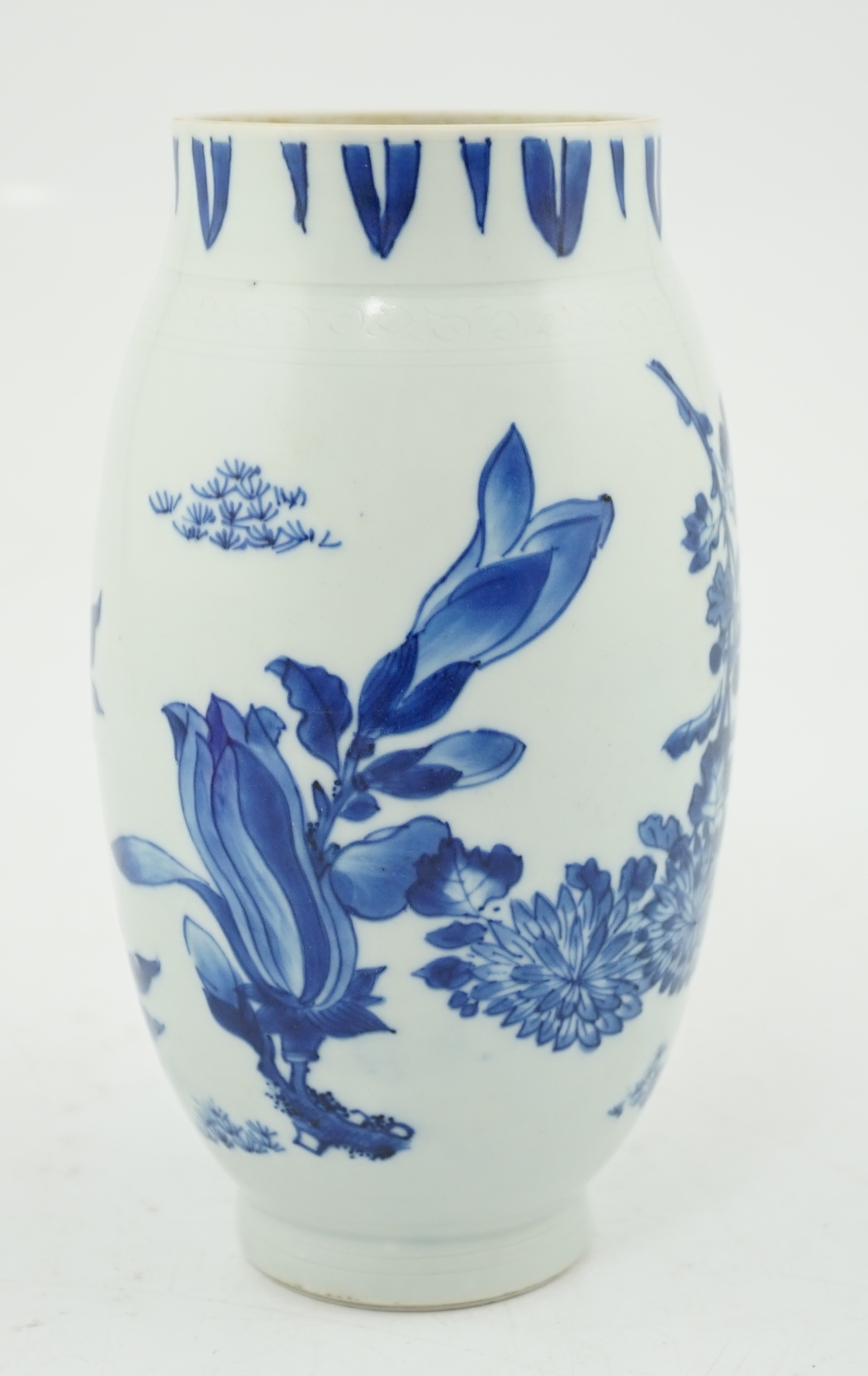 A Chinese Transitional blue and white jar, c.1640